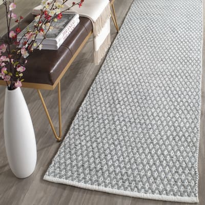 SAFAVIEH Handmade Boston Veda Coastal Cotton Flatweave Rug - Grey - 2'3" x 7' Runner