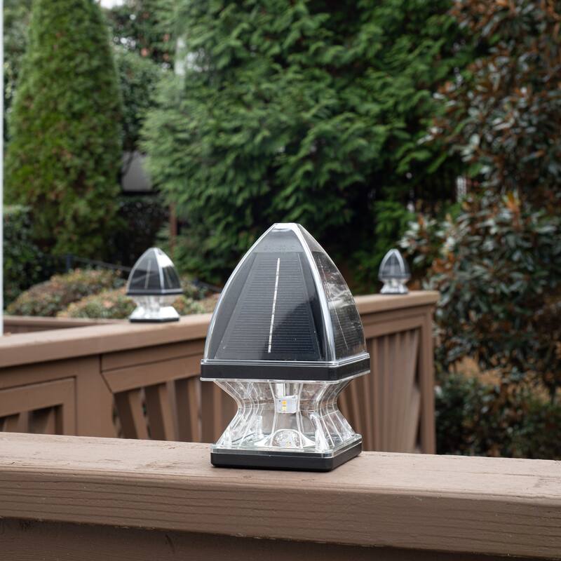 Gothic Solar LED Deck Post Cap Light with 2 Color Options (2-Pack)-DISCONTINUED