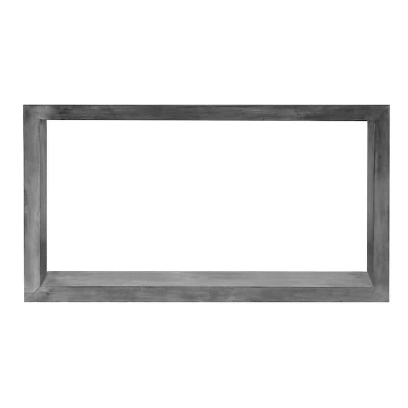 52" Cube Shape Wooden Console Table with Open Bottom Shelf, Charcoal Grey - 52" x 15" x 30"