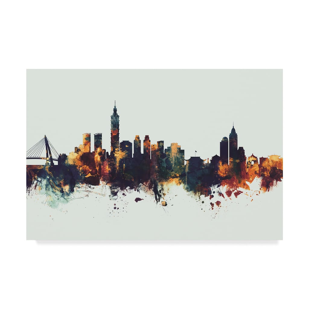 Michael Tompsett 'Taipei Taiwan Skyline Iv' Canvas Art