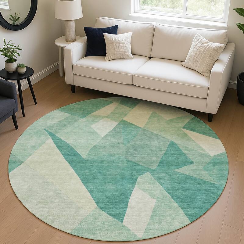 Machine Washable Indoor/ Outdoor Modern Queby Chantille Rug