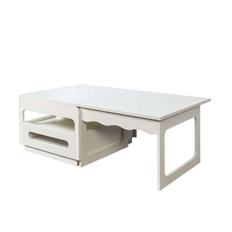 3 in 1 deformed Coffee Tables with Storage Cabinet for Living Room,Coffee Table with for Dining Room