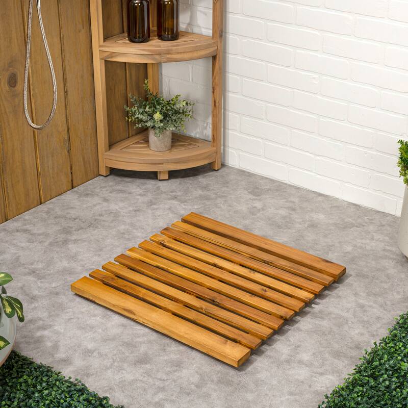 Paige Acacia Wood Slat Natural Indoor/Outdoor Shower Mat