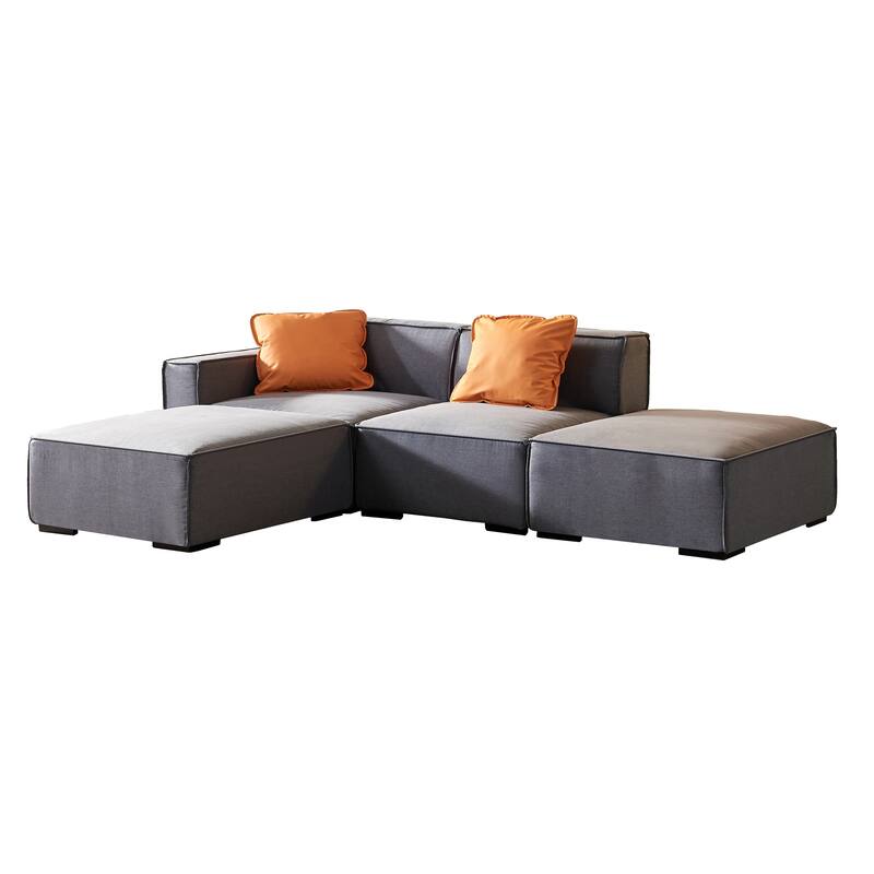 4 Seat Sectional Sofa Set Livingroom Modular Lounge Chaise Couch with