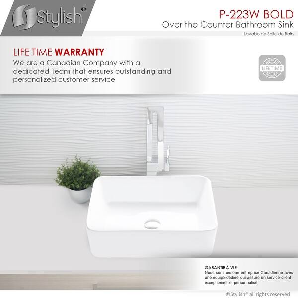 Stylish 18 Inch White Rectangular Ceramic Vessel Bathroom Sink Overstock 29787915