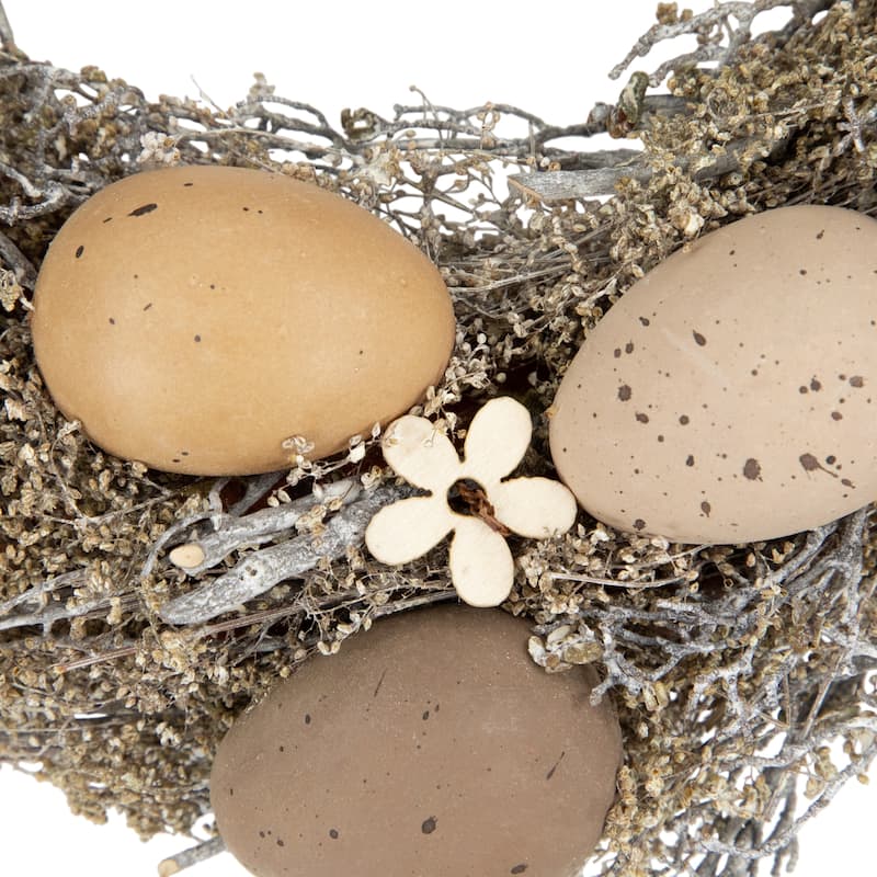 12" Natural Earth Speckled Egg Easter Twig Wreath