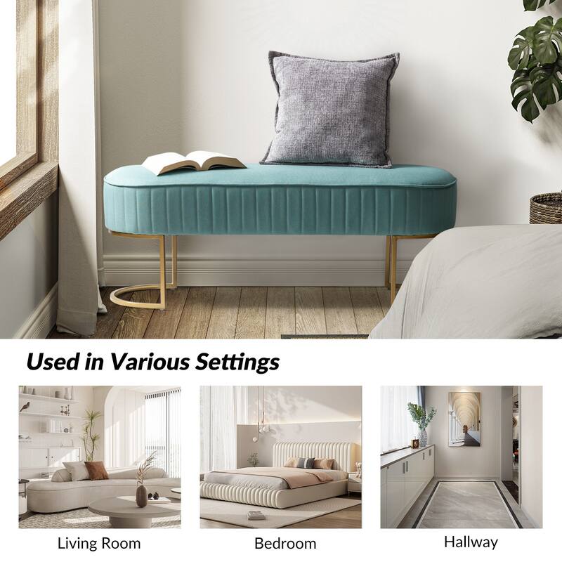 Justo 48" Wide Bench with Metal Base