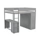 preview thumbnail 15 of 14, Full Wood Loft Bed with Wardrobes and Desk