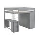 preview thumbnail 7 of 33, Modern Full Size Wood Loft Bed Kids Bed with Wardrobes and Two Storage Drawers,Desk with Cabinet