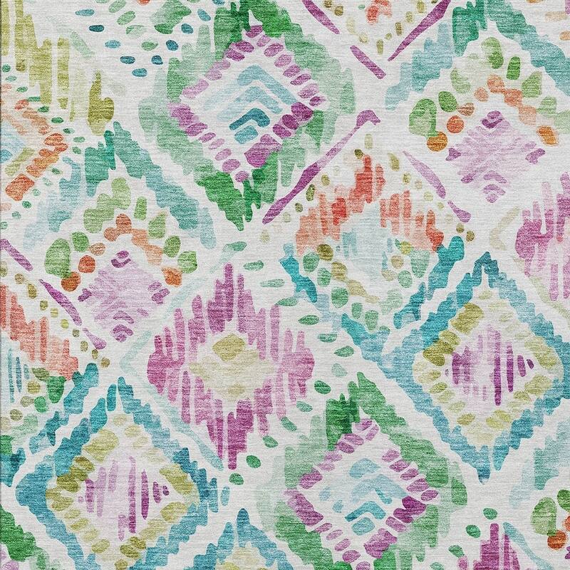 HomeRoots Geometric Transitional Rectangle Outdoor Rug