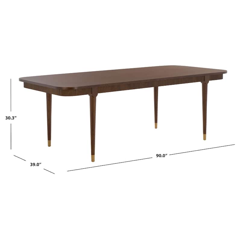 SAFAVIEH Couture Kaylenne 90-inch Ribbed Apron Dining Table - 90"W x 39"D x 30"H
