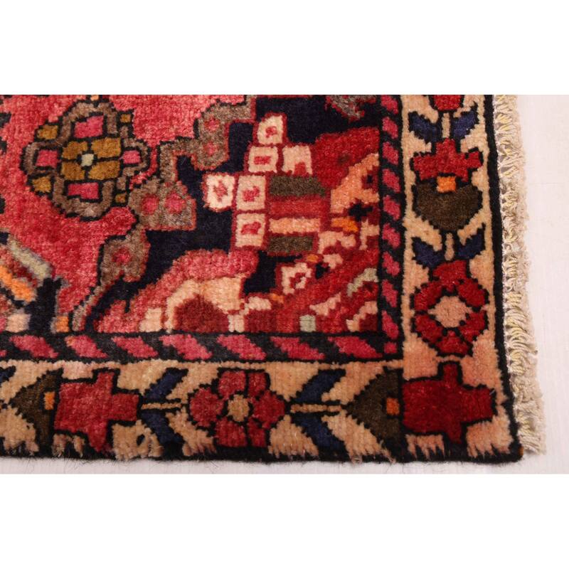 ECARPETGALLERY Hand-knotted Kayseri Vintage Light Red Wool Rug - 3'2 x 10'2