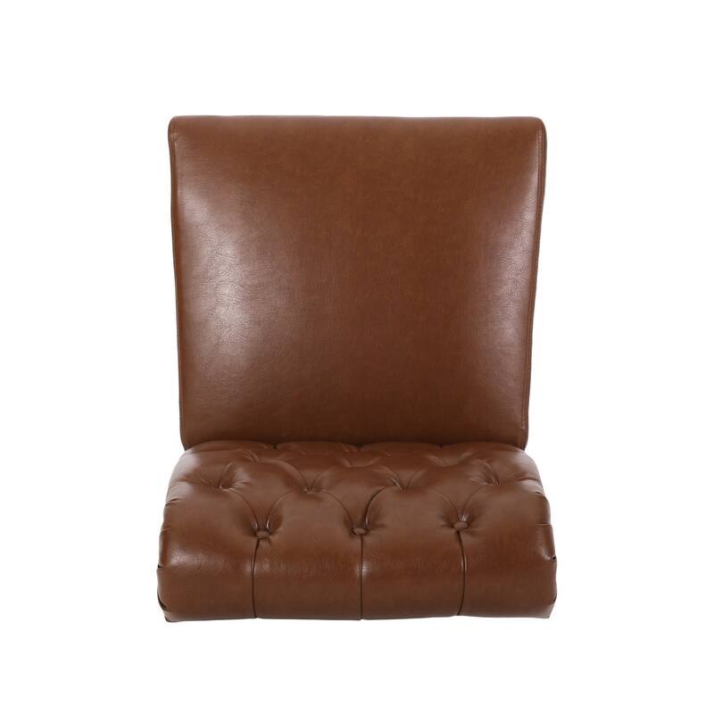 Modern Set of 2 Dining Chairs with Tufted Diamond-Stitched Backrest, Padded Seat, Solid Wood Legs for Dining Room, Living Room