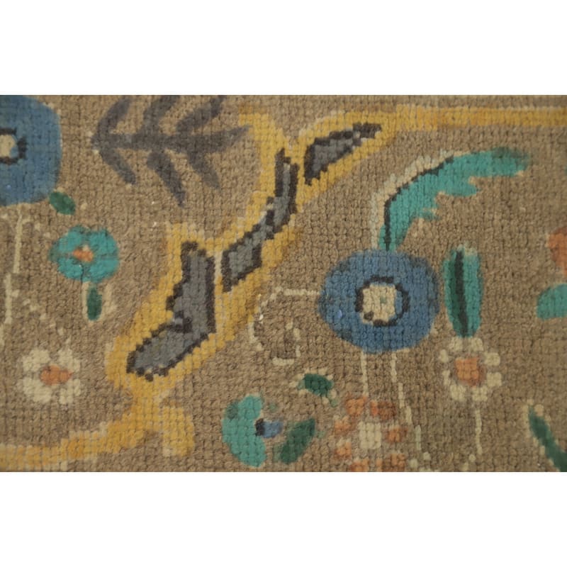 Hand Knotted Oriental 100% Wool Carpet Traditional Floral Yellow & Gold Tabriz Area Rug - 12' 5'' X 9' 8''