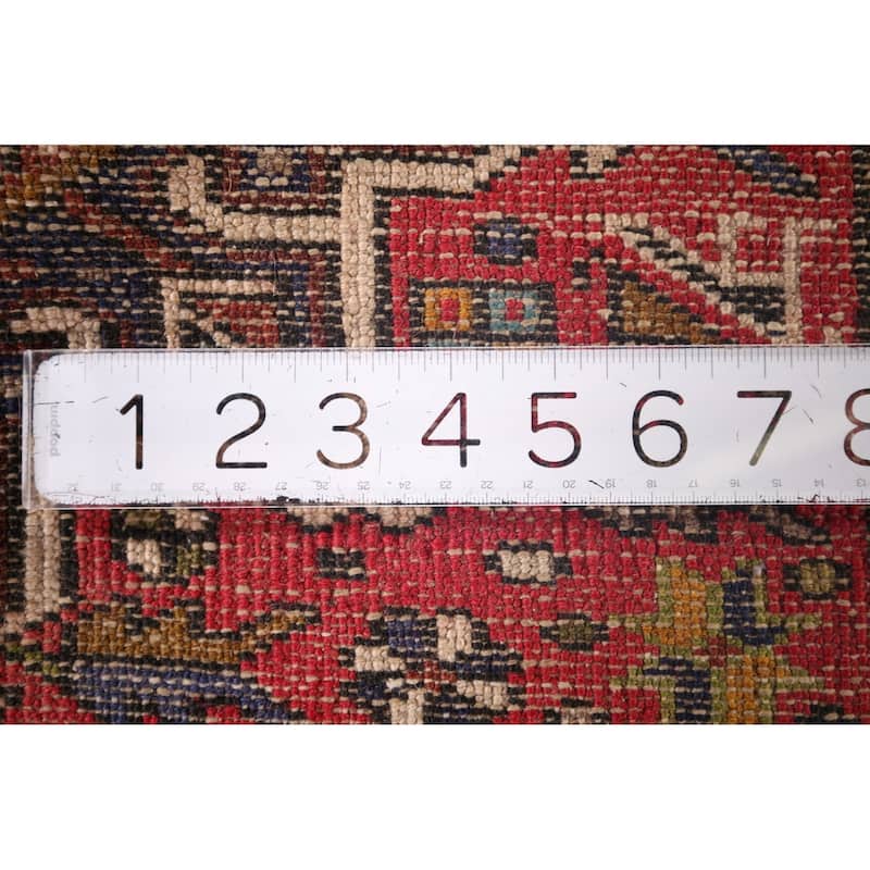 Geometric Gharajeh Persian Runner Rug Handmade Tribal Red Wool Carpet - 2'5"x 9'5"
