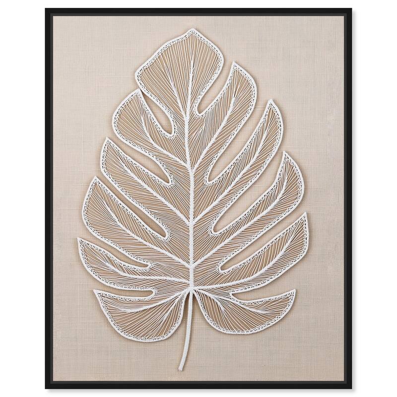 Linen Leaf II Canvas by Art Remedy - Black - 16" x 20"