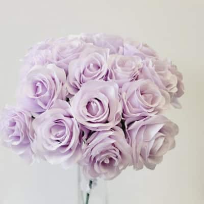 Lilac Purple Rose Bush Artificial Flower
