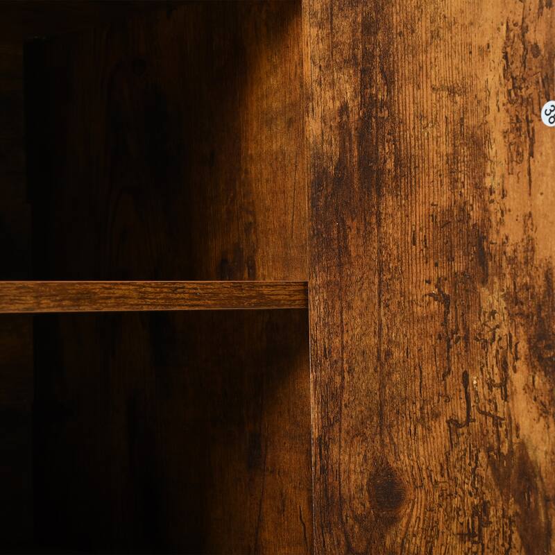 Shoe Cabinet with Coat Rack, Multi-functional 4 Door Shoe Cabinet, Shoe Organizer with Metal Hooks, 3 Drawers & 8 Shelves