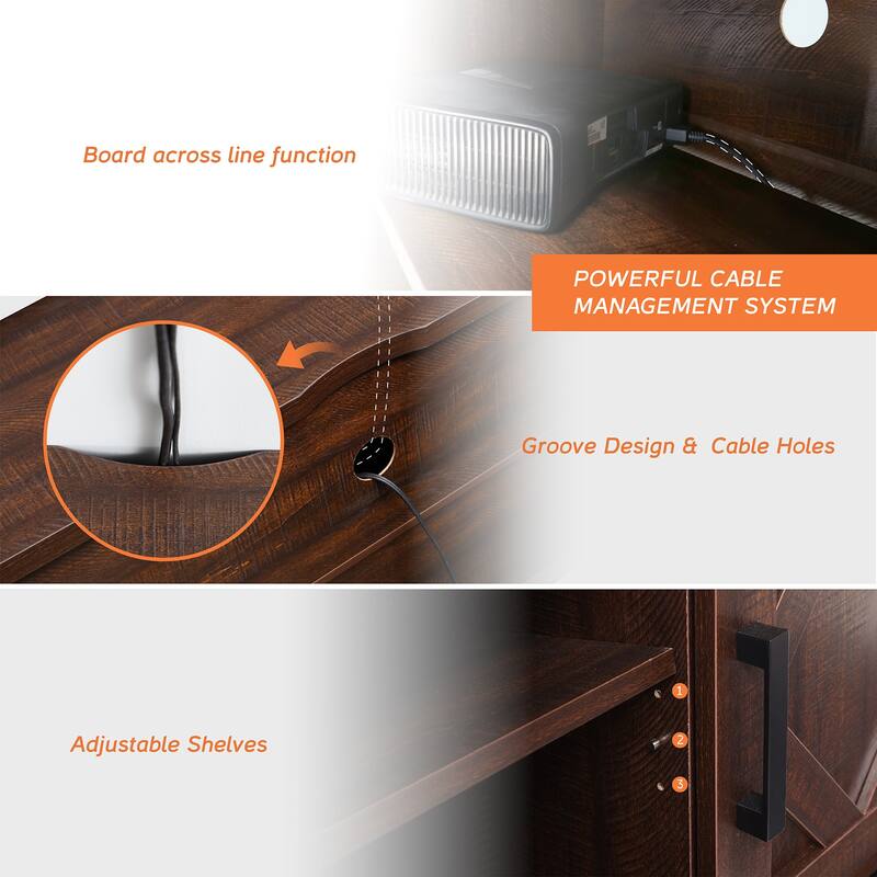 Farmhouse Sliding Barn Door TV Stand