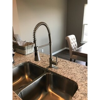Residential Coil Spring Brushed Nickel Kitchen Faucet On Residential Coil Spring Brushed Nickel Kitchen Faucet
