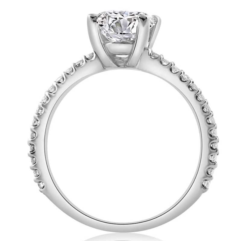2 1/2Ct Oval Lab Grown Diamond Engagement Ring in White or Yellow Gold