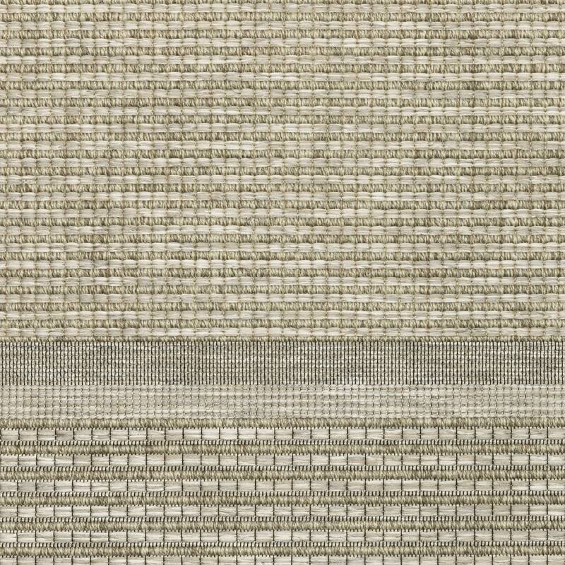 Vista Home Tangelo Banded Border Tan/Black Ultimate Performance Area Rug.