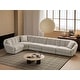 preview thumbnail 8 of 12, Slope Arm Chenille Fabric Rectangle Sectional Sofa Scallop Sofa in Light Brown 5 Sests(L Shape) - Light Brown