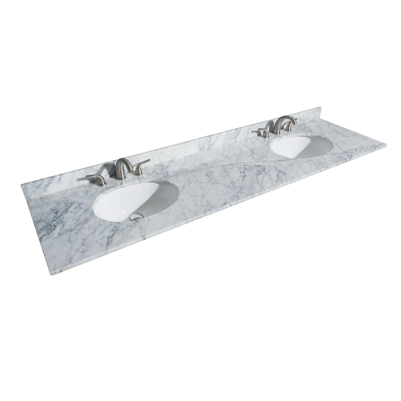 Deborah 80-inch Double Vanity, Oval Sinks, No Mirrors