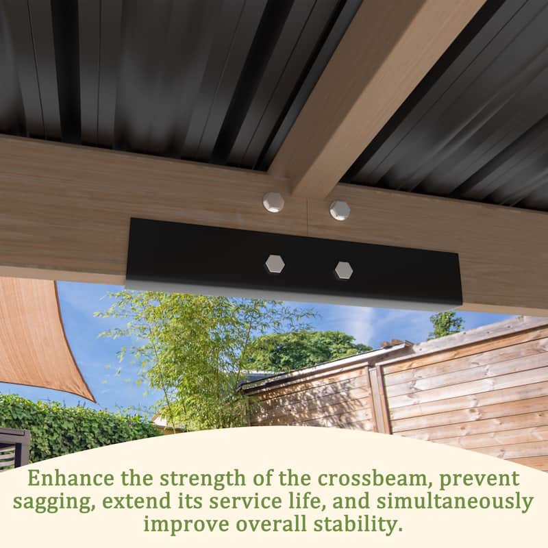 VEIKOUS Wood BBQ Grill Gazebo with Steel Roof for Patio Garden Backyard and Lawn