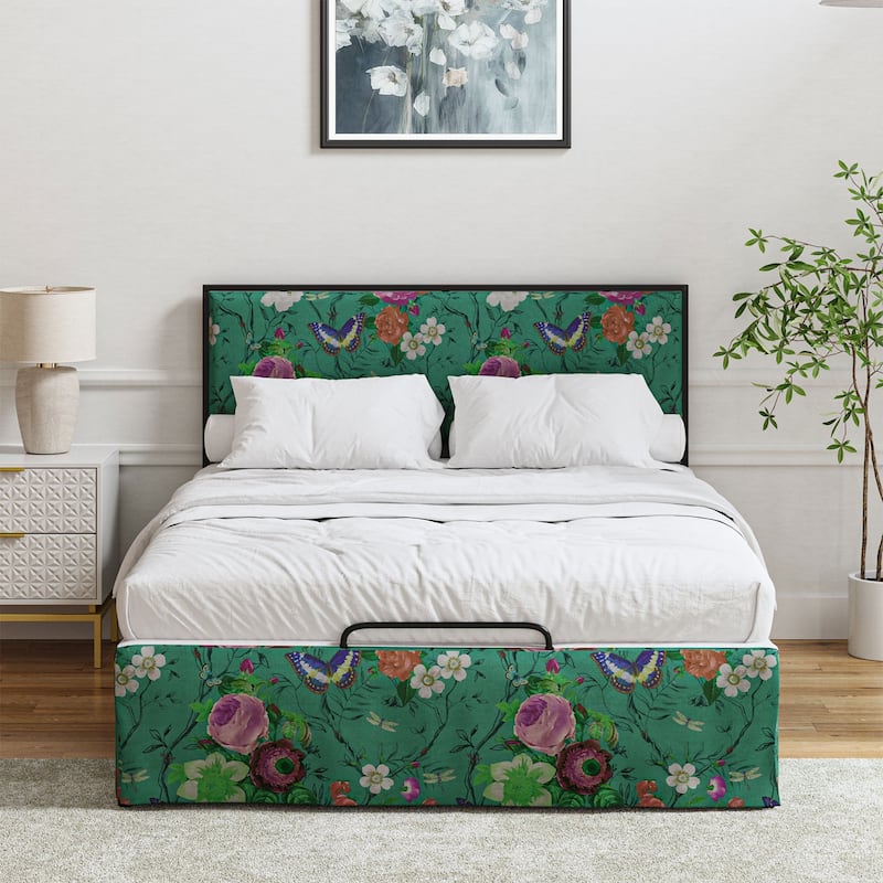 Oliver Modern Washable Slipcover Bed Upholstered Metal by HULALA HOME