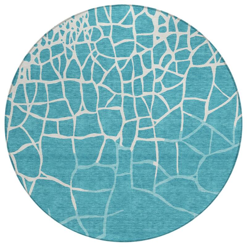 HomeRoots Abstract Transitional Rectangle Outdoor Rug