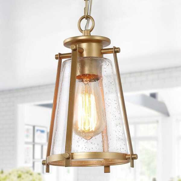 Light Gold Lantern Glass Pendant Lights 