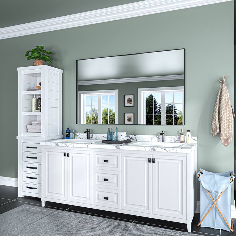 TOOLKISS Aluminum Alloy Round & Right Angle Frame Vanity Mirror