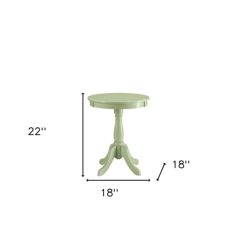 HomeRoots Light Green Solid Wooden Pedestal Side Table - 18' X '22' X '18