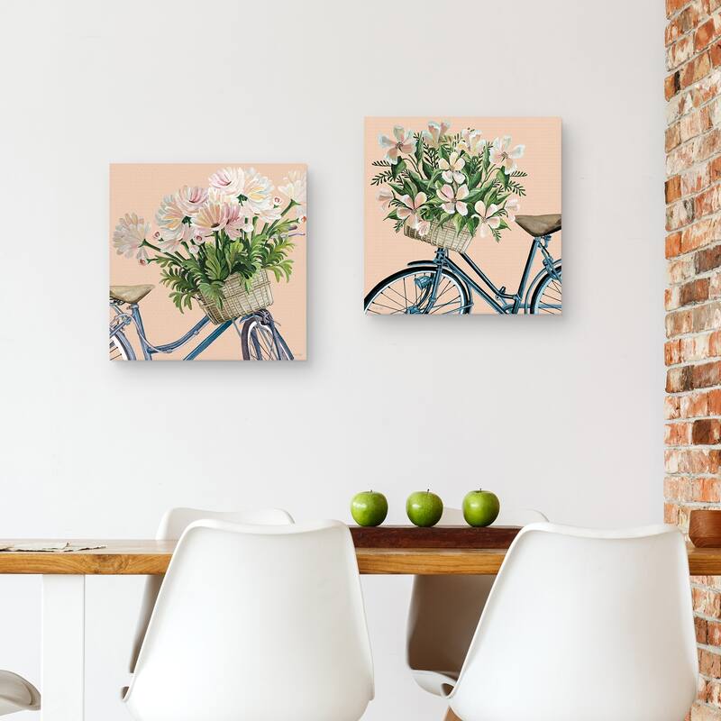 Coral Flowers I, Coral Flowers II by Cindy Jacobs Canvas Art Prints