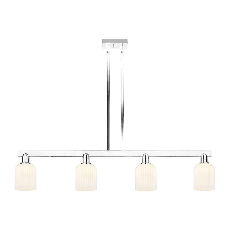 Innovations Lighting 716-4I-10-48 Bridal Veil Linear Bridal Veil 4 - Polished Chrome / Gloss White