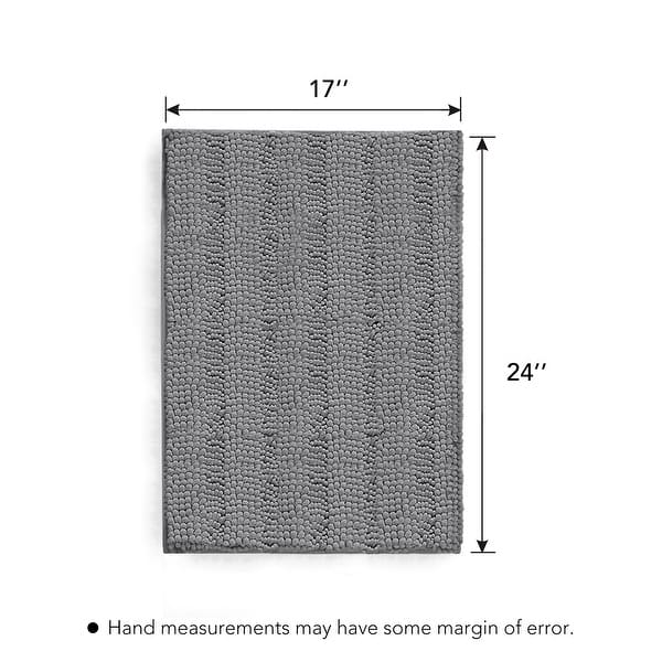 dimension image slide 5 of 20, Deconovo Non Slip Chenille Striped Bath Mat Soft Durable