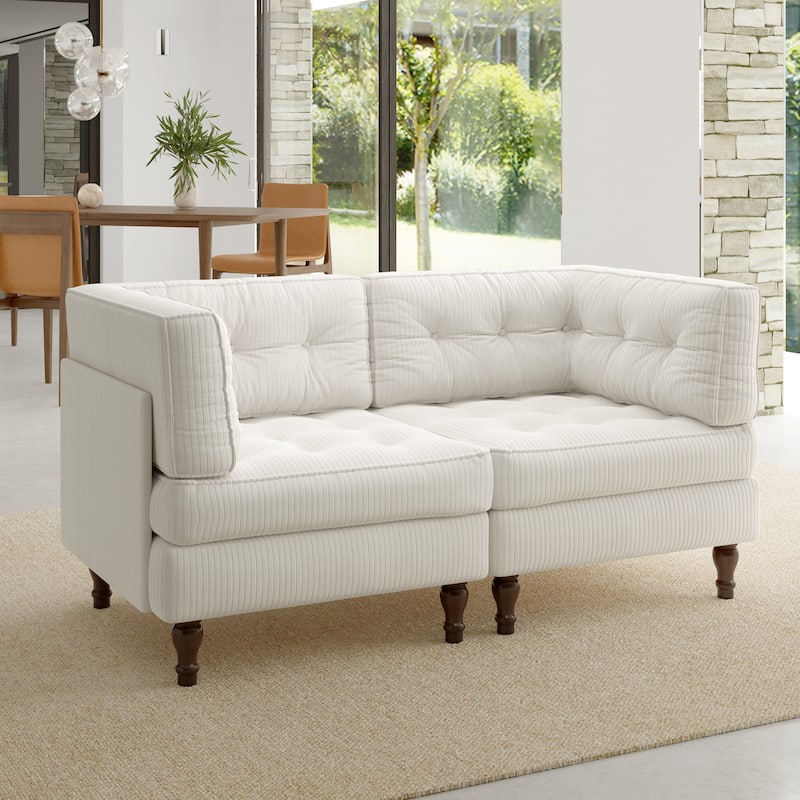Oversized Sofa Corduroy Tufted Modular Sectional Set