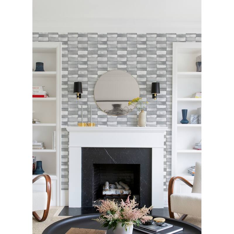 A-Street Prints Braden Grey Tile Wallpaper