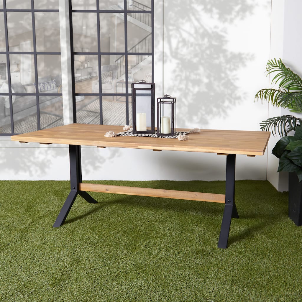 SEI Furniture Shenley Weather-Resistant Natural Wood Dining Table