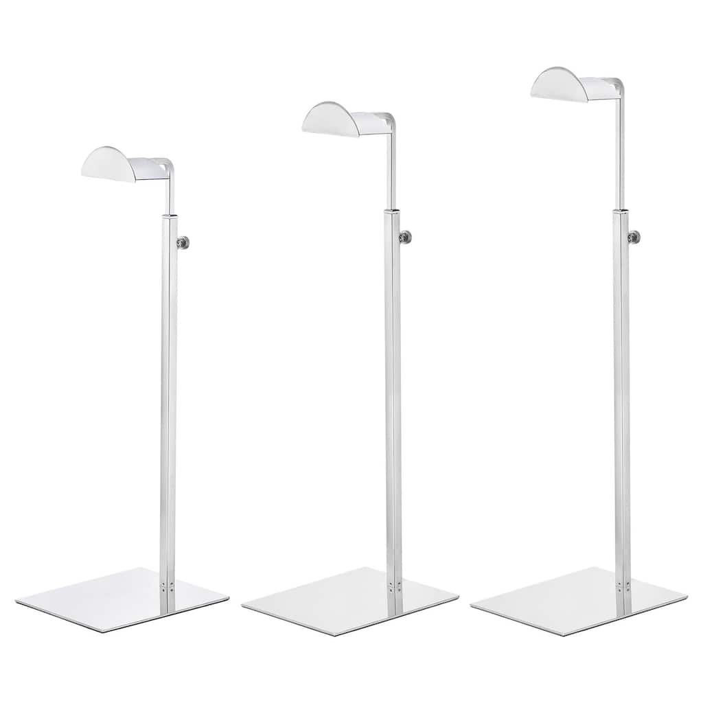 Purse Display Stand Set 3 Pack Metal Adjustable Handbag Rack - Silver