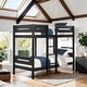 preview thumbnail 2 of 5, Stylish & Simple Twin over Twin Bunk Bed with 14+14 Slat System, Knock-Down Structure, and Patent-Pending Design, Black