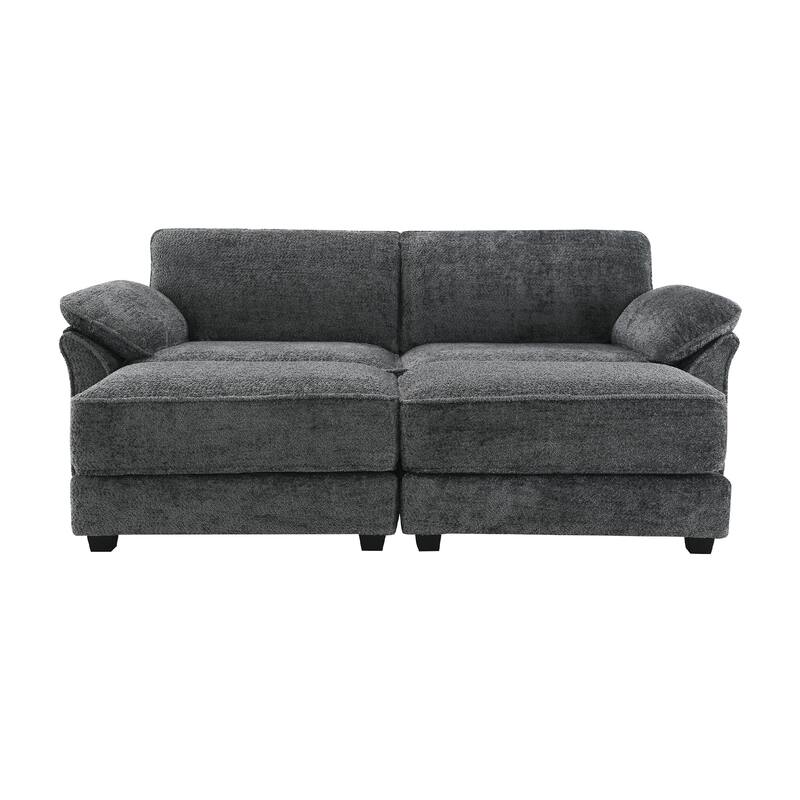 81" Convertible 4-Seat Modular Sofa with Ottoman