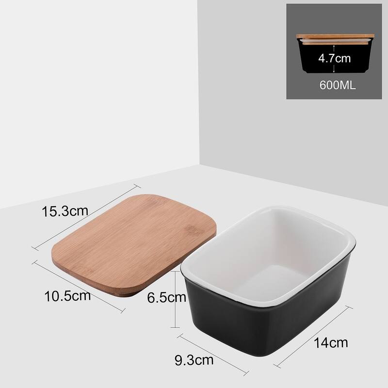 LOVECASA Porcelain 24Oz. Butter Dish with Lid