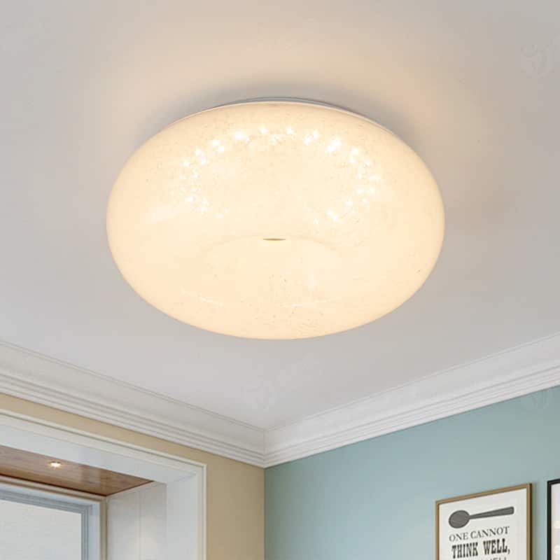 Mid Century White Glass Modern LED Flush Mount Ceiling Light