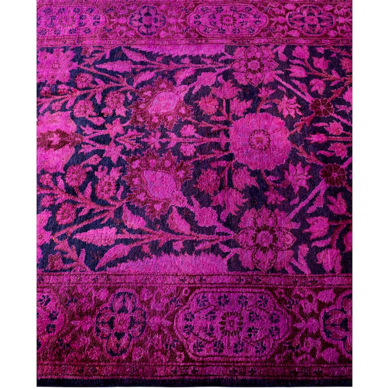 Overdyed One-of-a-Kind Hand-Knotted Area Rug - Pink - 2' 7" x 21' 4"