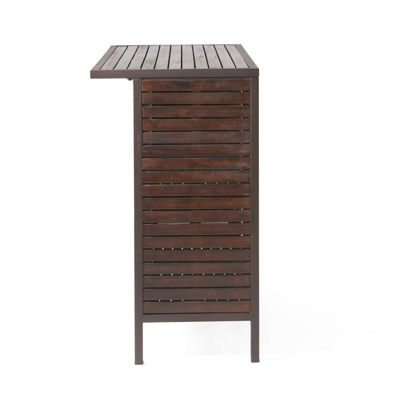 Milos Outdoor Acacia Wood Bar Table by Christopher Knight Home - N/A