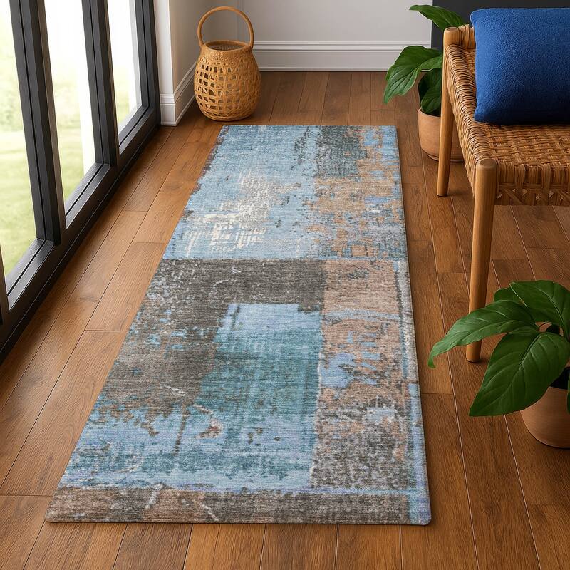 Premium Washable Super Soft Contemporary Geo Mayfield Rug - Taupe - 2'3" x 7'6"
