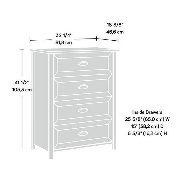 chinese dress ladies Sauder Shoal Creek Bedroom 4-Drawer Chest, in Soft White finish : Home &  Kitchen main image 1