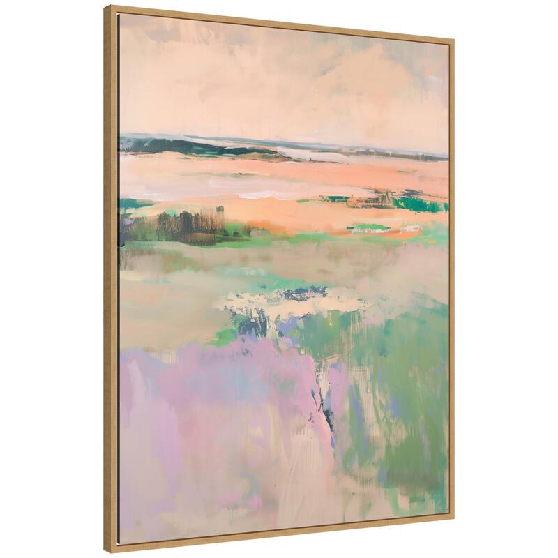 Kate and Laurel Sylvie Pastel Horizon II Framed Canvas by Amy Lighthall - 31.5x41.5 - Brown